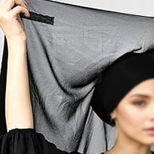 Hijab noir long uni décontracté pour femmes, vêtements traditionnels de Dubaï, vêtements islamiques, hijab en taille adulte - Product Image 5