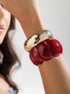 Brazalete Acrílico Clásico Amarillo y Negro, Joyería de Moda Unisex, Brazaletes de Resina, Accesorio de Estilo Hecho a Mano - Product Image 6