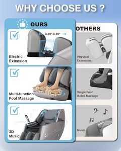 Fauteuil de massage corps entier zéro gravité avec chaleur, airbags, rouleaux, massage des pieds et modes automatiques - Product Image 6