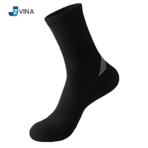 Breathable Knitted Spandex Mid-Calf Sports Socks Anti-Slip Cushioned Crew Socks for Basketball Badminton Workouts - Product Image 5