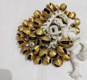 Campanas Ghungroo de Latón con Cordón de Algodón Blanco, Decoración Tradicional de Campanas de Viento, Fundición de 18mm, 25+25 Pares, Campana con Forma de Venta - Product Image 1