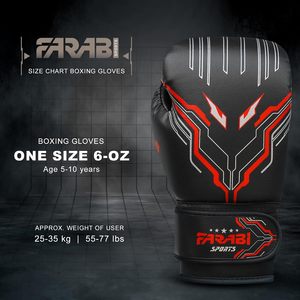 Gants de boxe MMA Farabi en cuir PU 6oz, respirants, pour entraînement et sparring, design personnalisé, sangles auto-agrippantes, poignées antidérapantes, protection UV - Product Image 3
