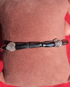 8mm White Round & Fancy-Shaped Faceted Moissanite <b>Bead</b> <b>Bracelet</b> Gift for Woman - Product Image 2