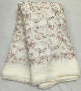 ผ้า FABRIC HOUSE แห้งเร็ว สำหรับงานปักลายดอกไม้ ผ้าถักแบบวาร์ปเคลือบ PA น้ำหนักปานกลาง 60GSM ผ้าสำหรับทำส่าหรีและเสื้อผ้าสตรี - Product Image 5