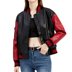 Chaqueta de Cuero Sintético Personalizada para Mujer, Chaqueta de Motociclista con Cierre, Ropa de Moda para Mujer - Product Image 1