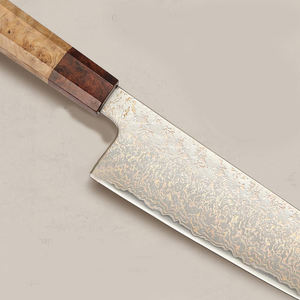 Couteau en cuivre damas fait main sur mesure, profil fin et manche en bois, pour le nettoyage et la préparation du poisson, couteau de chef en cuivre. - Product Image 4