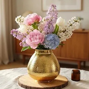 Traditional Design Modern Copper Iron Handmade Eco-Friendly Lightweight Tabletop <b>Flower</b> Vases for Home Office Decoration Wedding - Product Image 4