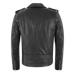 Custom 100% Genuine Cowhide Leather <b>Jacket</b> <b>Mens</b> Biker Style Quilted Lining Lapel Collar Waist Belted YKK Zips Winter - Product Image 4