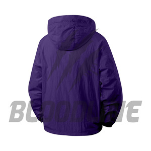 BLOODLINE Chaqueta unisex a prueba de viento de manga larga para todas las estaciones, abrigo deportivo con capucha blanca para exteriores - Product Image 2