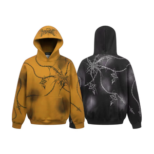 Sweat à capuche surdimensionné personnalisé OEM, en molleton épais délavé à l'acide, imprimé graphique, style streetwear, à épaules tombantes - Product Image 1