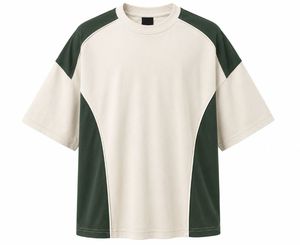 Men's Oversized Color Blocked T-Shirt <b>Raglan</b> Sleeve O-Neck Knitted Solid Design Contrast Trim Casual Style - Product Image 3
