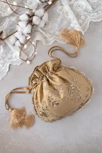 Bolso de Mano Clásico de Moda con Bordado Decorativo, Bolso Tipo Potli para Boda, Perlas, Seda, Cadenas Cuadradas, Diseño Elegante, Alta Calidad - Product Image 6