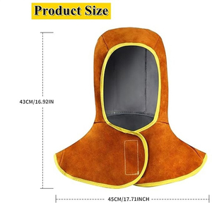 Capuche de soudage en cuir ignifuge, protection thermique, capuche de sécurité, protection contre le feu, couvre-tête pour soudeurs, usage industriel - Product Image 2