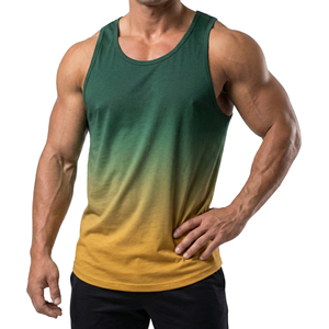 Customizable Men's Gradient Color Muscle Tank Top Wholesale Gym Casual Wear Fitness Sleeveless Shirts <b>Athletic</b> Vest Tank Tops - Product Image 1