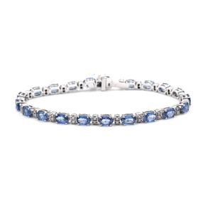 Bracelet en saphir bleu, pierre de naissance de septembre, bijoux élégants en pierres précieuses pour femmes, article cadeau plaqué or et argent - Product Image 5