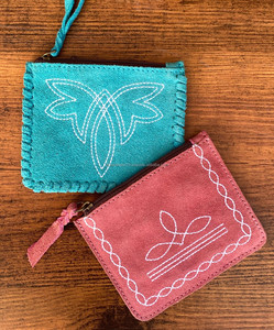 Monedero de cuero de ante de punto de bota de diseñador Popular multifuncional Mini monedero de cambio de billetera de cuero genuino occidental para mujer - Product Image 5