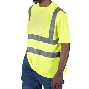 T-shirt de sécurité haute visibilité en polyester, personnalisable, avec bandes réfléchissantes, en matière légère et confortable – Fournisseur direct usine - Product Image 4
