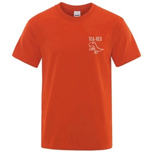 T-shirt à manches courtes pour homme avec imprimé dinosaure, jaune, décontracté, col rond, jersey en coton, coupe classique - Product Image 5