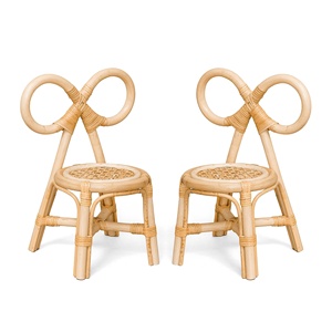 Accesorios para muñecas, sillas de juguete hechas a mano, juego de sillas de ratán para niños, muebles para casa de muñecas - Product Image 1