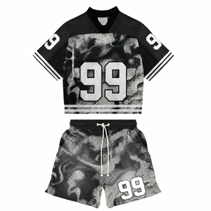 Ensemble de survêtement personnalisé pour homme en polyester imprimé, respirant, pour l'entraînement et la course à pied, OEM - Product Image 1