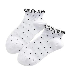New <b>Women</b> Cotton Casual White <b>Black</b> <b>Socks</b> Girls Cute Crimped Ankle Spoken Stripes Dots Heart 34-40 - Product Image 2