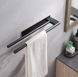 Self <b>Adhesive</b> Stainless Steel Hand Towel Holder Wall Mounted for Kitchen Cabinet & Bathroom Modern No Drill Towel Rack <b>Hook</b> - Product Image 3