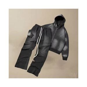 Erkek Eşofman Takımı 2 Parça Kapüşonlu Düz Renk Baskılı Koşu Aktif Spor Giyim Uzun Kollu Kazak Kapüşonlu Günlük Eşofman Takımları - Product Image 5