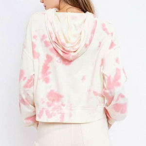 Latest Design Custom Logo Oversized Tie Dye <b>Crop</b> <b>Top</b> Pullover Sweatshirt Cropped Hoody Women Tie Dye <b>Crop</b> <b>Top</b> Hoodies - Product Image 3