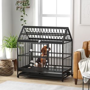 48\" Heavy Duty Dog <b>Crate</b> for XL and L Dogs Stable Large Cage with 4 Lockable Wheels Double Doors & Removable Tray - Product Image 2
