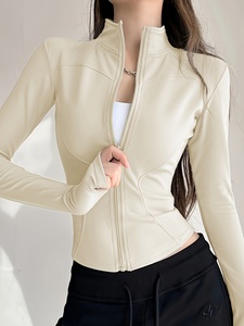 Womens Mesh Panel Yoga <b>Jacket</b> Breathable Full Zip Fitness Running <b>Workout</b> Activewear Custom Logo OEM ODM Private Label Wholesale - Product Image 5
