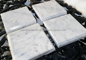 ที่รองแก้วหินอ่อนสีขาวธรรมชาติ100% ดีที่สุดสำหรับตกแต่งโต๊ะและอุปกรณ์เสริมอาเกตโดยหัตถกรรมมูวียาห์ - Product Image 2