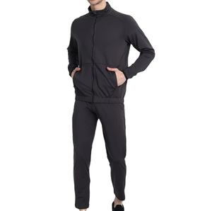 ชุดวอร์มผ้าฟลีซหนาสำหรับผู้ชายเสื้อแจ็คเก็ตและกางเกงมีซิประบายอากาศได้ดี - Product Image 1