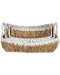 Ensemble de 3 paniers en jacinthe d'eau, naturels, faits à la main, pour le rangement, vente en gros, écologiques, fabriqués au Vietnam - Product Image 2