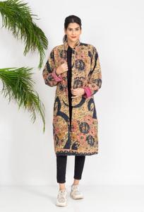Premium Cotton Quilted Kantha Jacket for Women Handmade Vintage Reversible Ethnic Block <b>Print</b> Winter Jacket Sustainable Apparel - Product Image 2