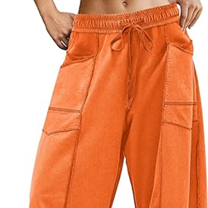 Women Modern Cargo Pants Wide Leg Sweatpants High Waist <b>Drawstring</b> Casual Loose Fit Streetwear - Product Image 2