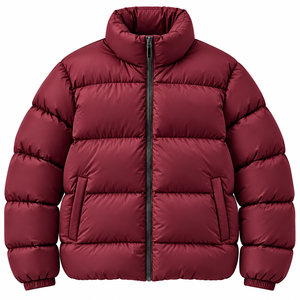 Chaqueta de plumón para hombre, ligera, acolchada, cálida, informal, para exteriores, con cuello alto y cremallera. - Product Image 2