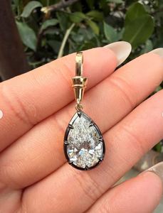 Colgante de Moissanita Corte Pera en Plata de Ley, Regalo de Aniversario de Lujo, Collar con Cadena de Caja en Forma de Lágrima, Joyería Nupcial Minimalista - Product Image 2