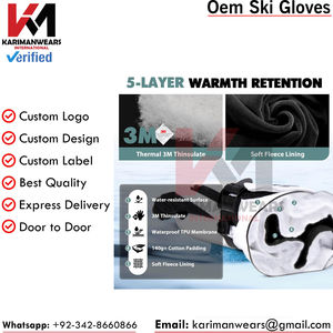 Gants de ski d'hiver, isolés thermiquement, coupe-vent, imperméables, matériau durable, ajustement confortable, design haute adhérence - Product Image 3
