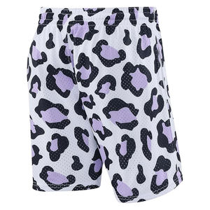 Shorts de basketball en mesh pour hommes, personnalisables avec logo, imprimé léopard violet, respirants, séchage rapide, pour la gym - Product Image 5