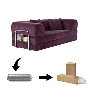 Canapé pliable sous vide, extra large, en velours côtelé, convertible, moderne, livré en boîte - Product Image 1