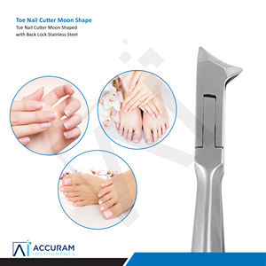 Accuram Coupe-ongles en forme de lune, pince à cuticules, coupe-ongles en acier inoxydable avec verrouillage arrière, outil de podologie pour ongles épais, manucure et pédicure - Product Image 6