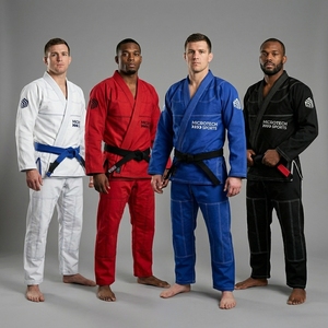 Premium Grey BJJ Gi Brazilian Jiu Jitsu Uniform Competition Grappling Suit Cotton Pearl Weave Custom Logo - Product Image 3