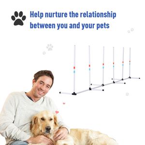 Attrezzatura per l'addestramento all'agility per cani: Pali robusti con borsa per il trasporto per uso esterno - Product Image 5