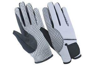 Guantes de equitación negros y marrones de cuero sintético para mayor durabilidad y comodidad durante todo el día, con reverso de tela transpirable para diversas tareas. - Product Image 6
