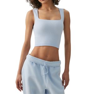 Top Deportivo de Alto Impacto para Mujer, Personalizado al por Mayor, Top Corto de Yoga con Costuras Acanaladas, Top Sexy con Espalda Descubierta para Gimnasio y Fitness - Product Image 1