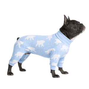 Pijama para perros con estampado de oso polar nevado, ropa de dormir suave y elástica para mascotas, ropa de dormir cómoda y transpirable para todas las estaciones, para uso en interiores - Product Image 3