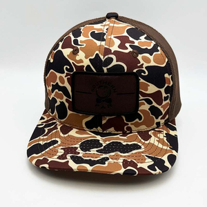 6 Panel Vintage Camouflage Gorras Baseball <b>Caps</b> Leather Patch Logo Custom Richardson 112 Trucker <b>Hats</b> - Product Image 5