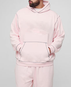 Conjunto Deportivo Casual para Hombre, Estampado de Alta Calidad, Diseño Sólido, Costuras en Contraste, Dos Piezas, Ropa de Invierno Cálida y Resistente, 100% Algodón, 2026 - Product Image 3