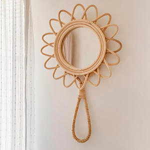 Espejos de mano de ratán de primera calidad de inspiración vintage, precio directo de proveedor, espejo de mano natural. - Product Image 1