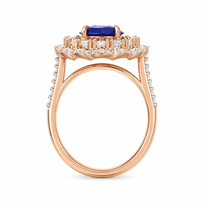 Luxury Rose <b>Gold</b> Split Shank Pave <b>Cocktail</b> Engagement <b>Ring</b> for Anniversary Gift OEM ODM Custom Jewelry - Product Image 2